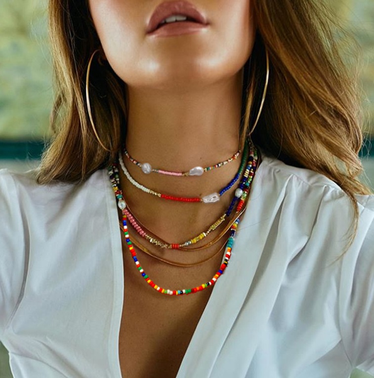 Multi Color Seed Bead Necklace